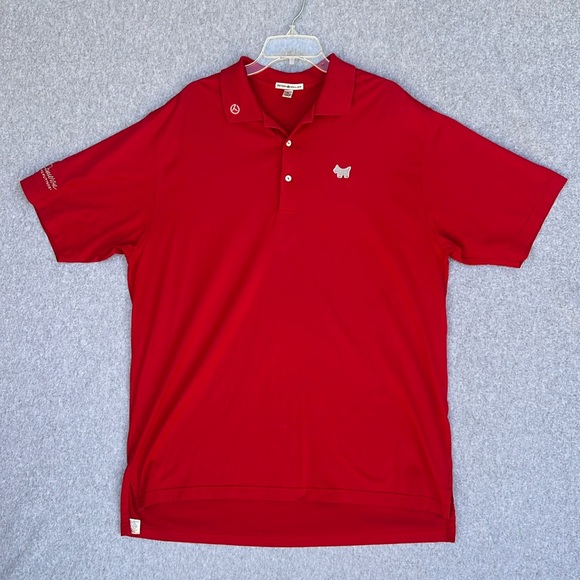 Peter Millar Scotty Cameron Red Polo Shirt Mens XL Circle T Junkyard Dog Golf - Picture 5 of 14